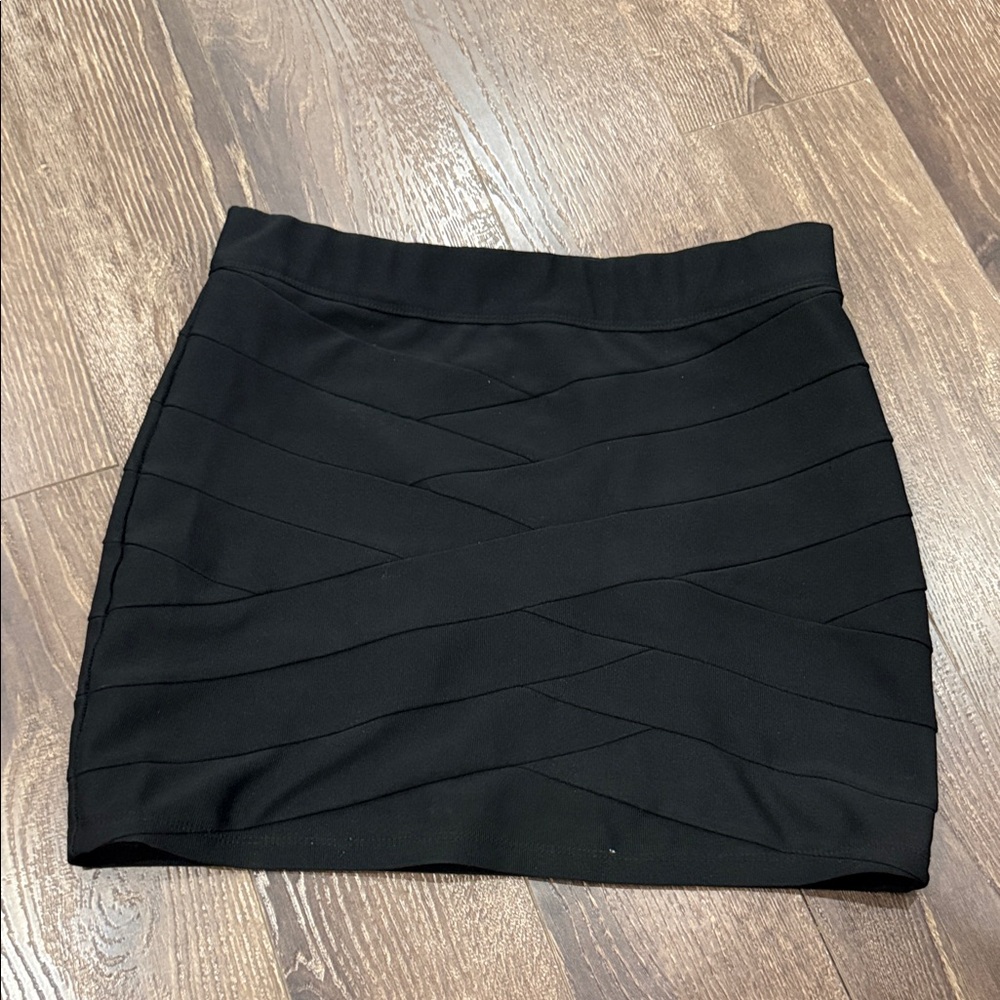 Dynamite Black Bandage-Style Mini Skirt
